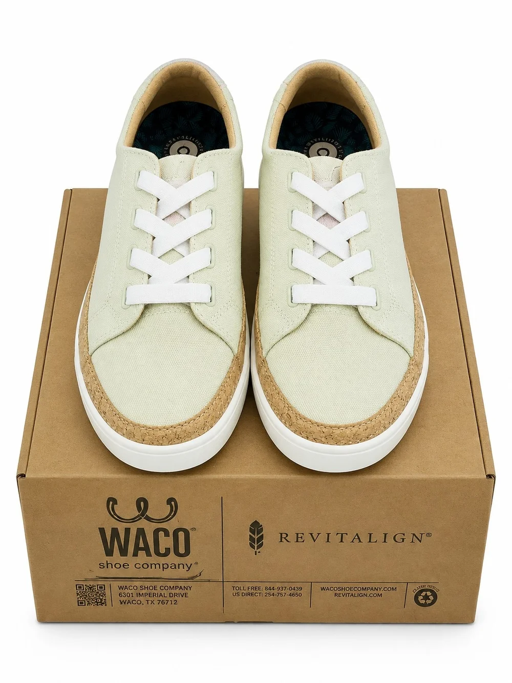 Revitalign Light Green Canvas Lace Up Slip On Comfort Sneakers NIB Womens 7-11